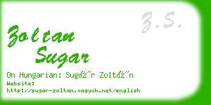 zoltan sugar business card